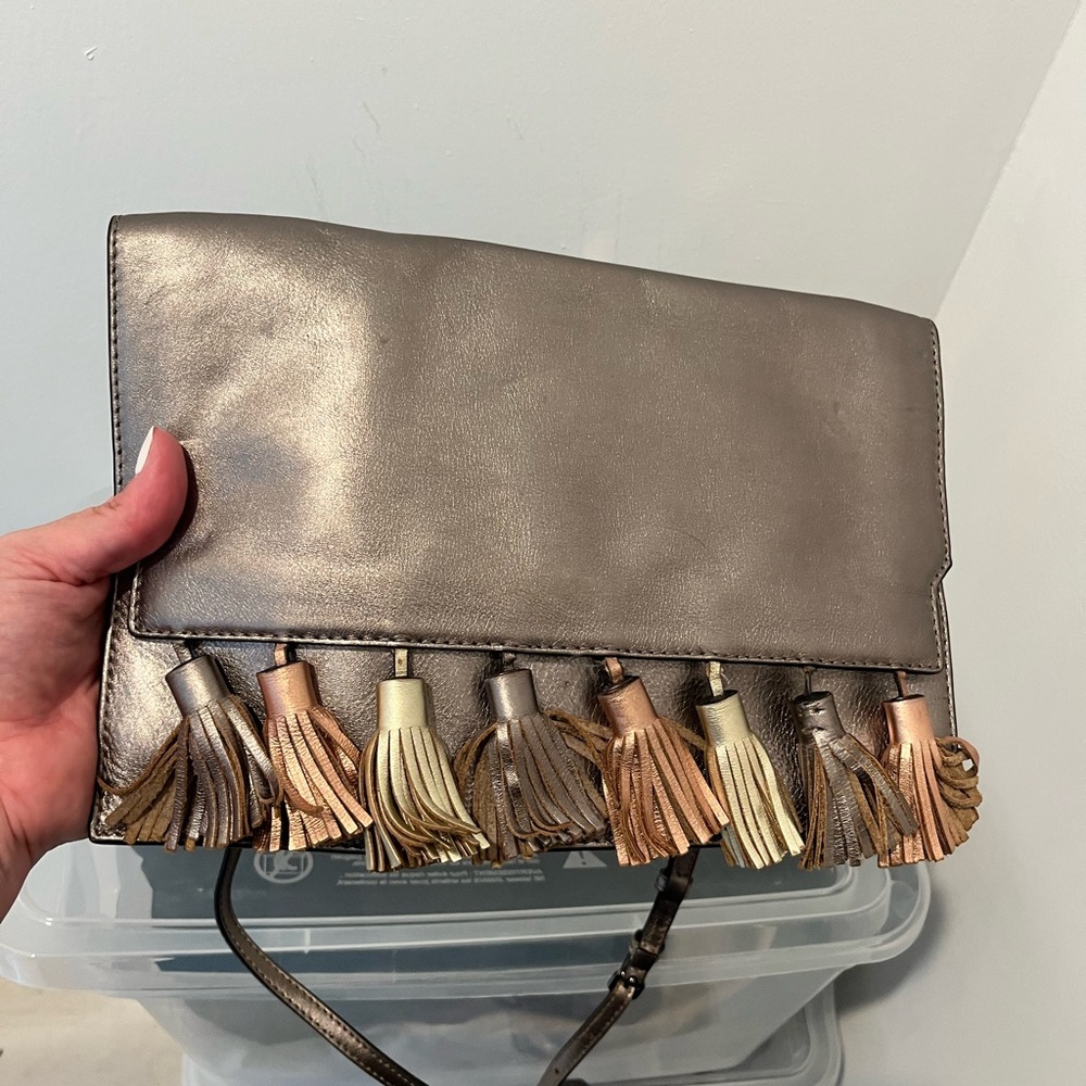 Adorable Rebecca Minkoff Cross Body or Clutch in Pewter